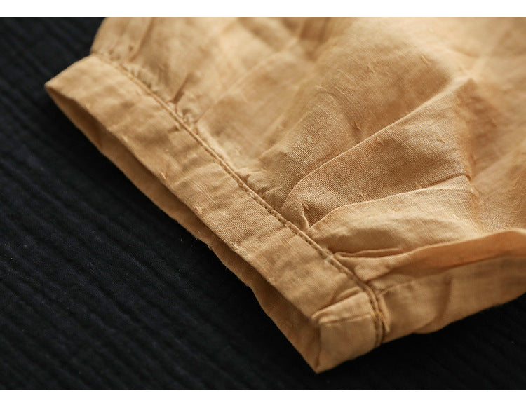 Literary Solid Color Lapel Bat Sleeve Shirt