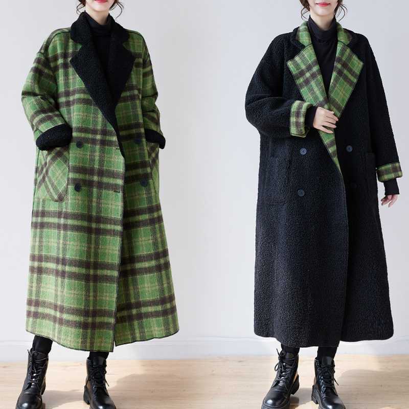 Classic Velvet Reversible Plaid Coat