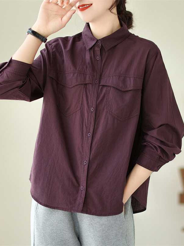 Casual Solid Color Long Sleeve Shirt