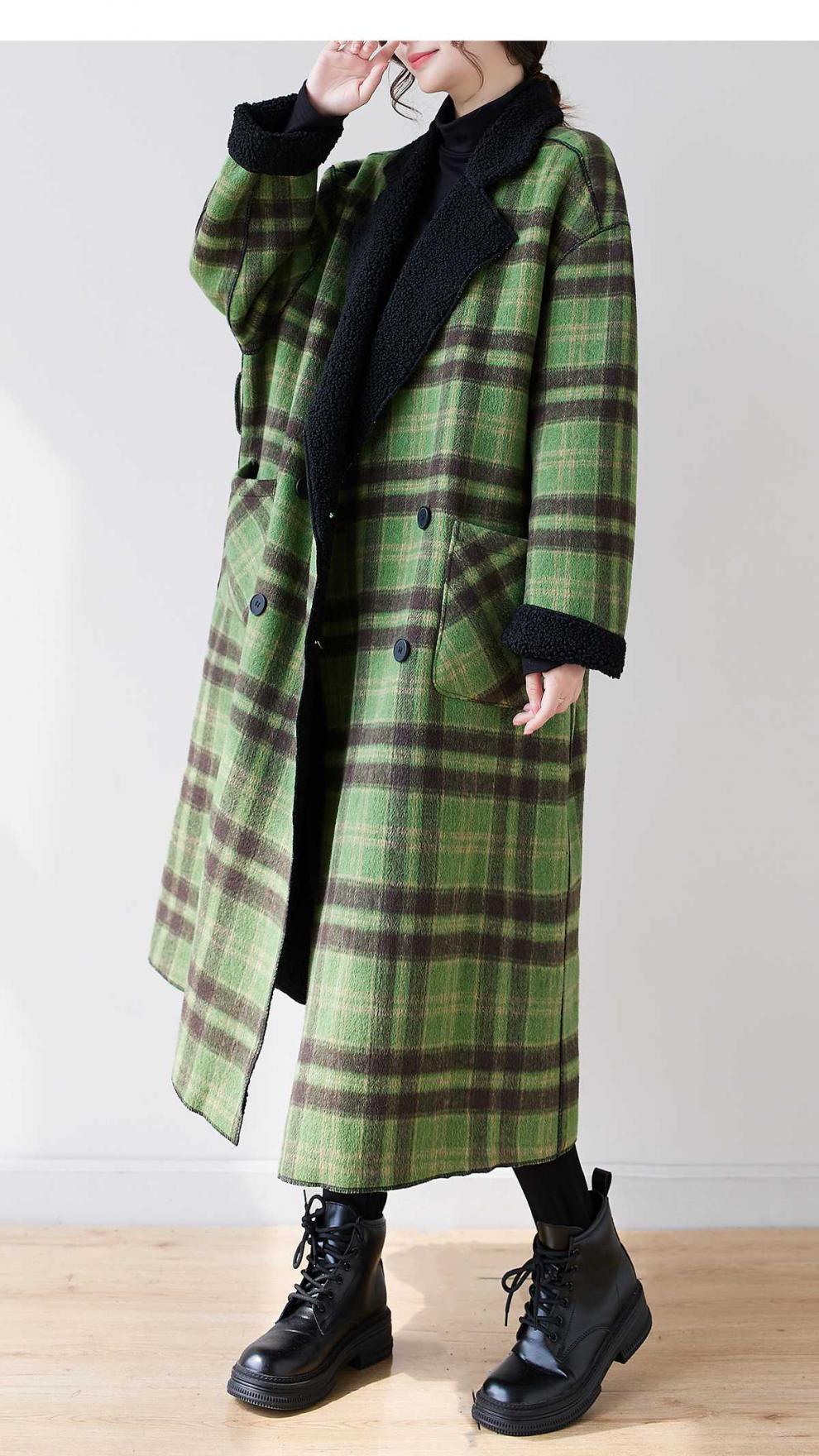 Classic Velvet Reversible Plaid Coat