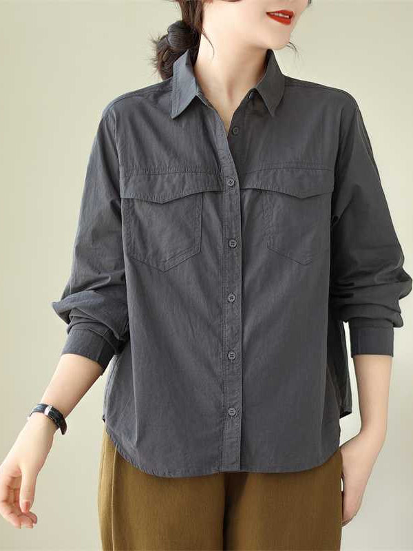 Casual Solid Color Long Sleeve Shirt