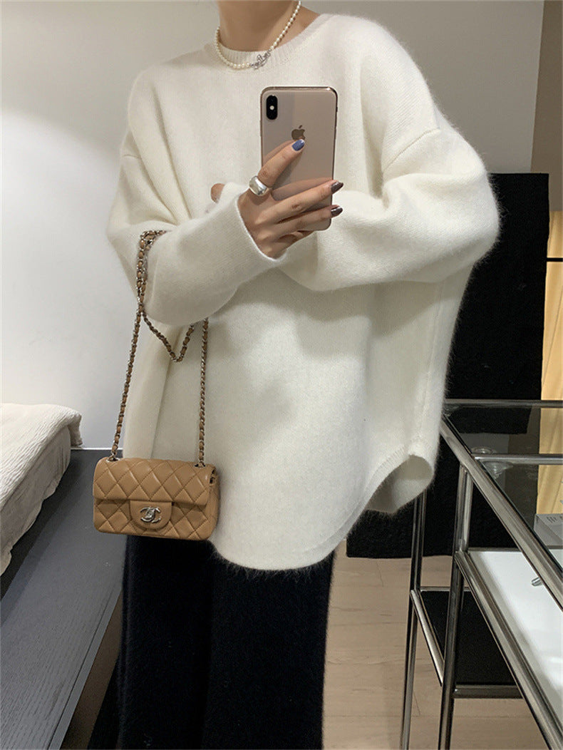 Casual Solid Color Knit Sweater