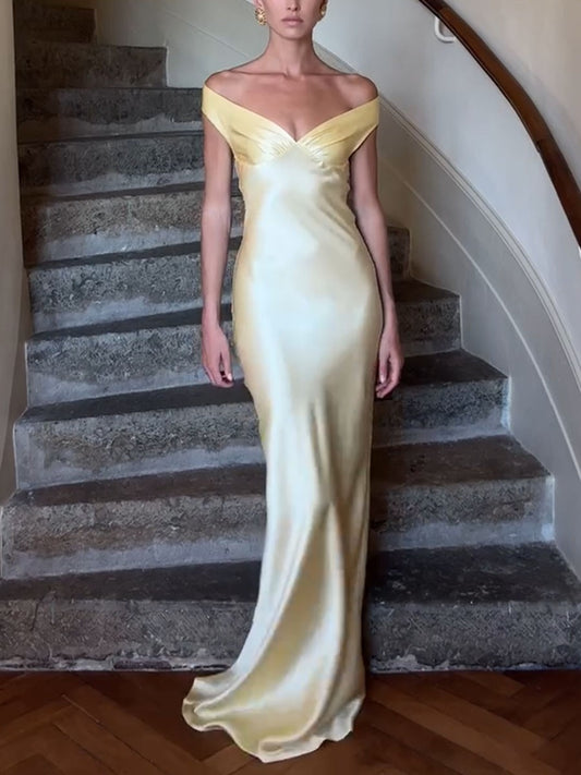 Elegant V-neck backless evening dress