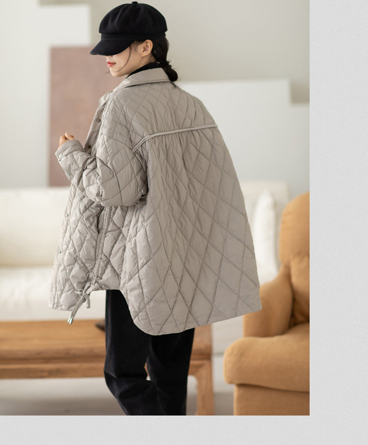 Casual Solid Color Lapel Down Jacket