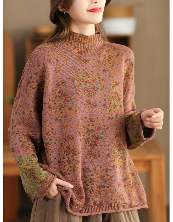 Vintage Cotton Thread Floral Knit Sweater