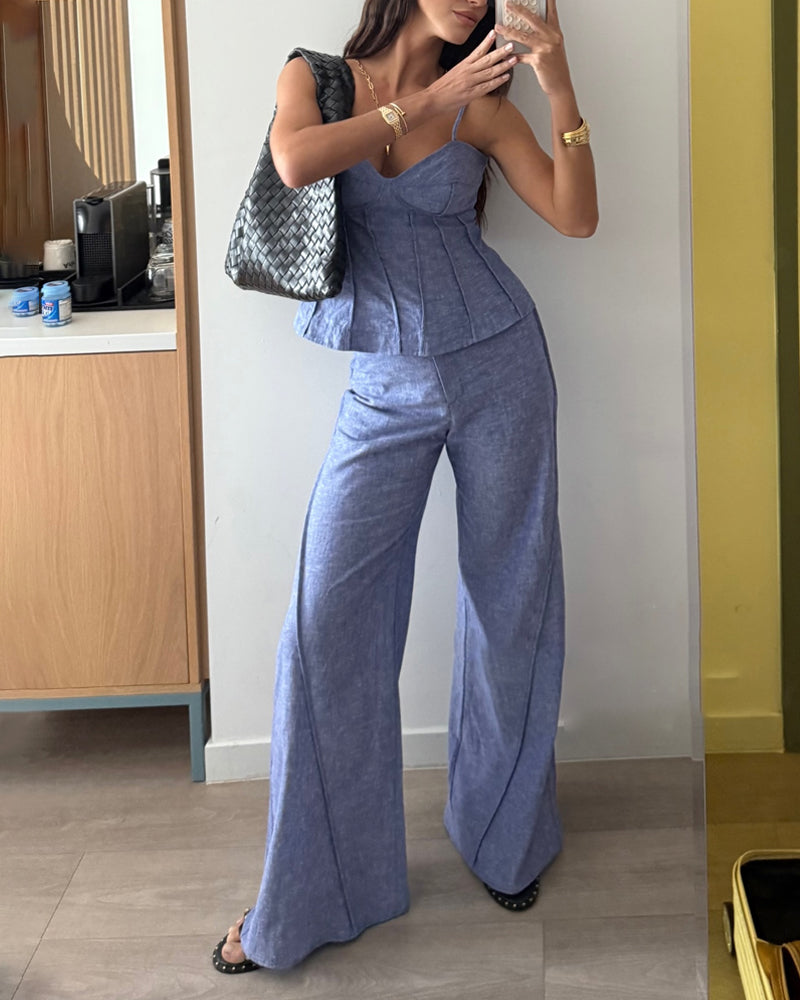 Fashion Commuter Top & Pants Two-piece Set