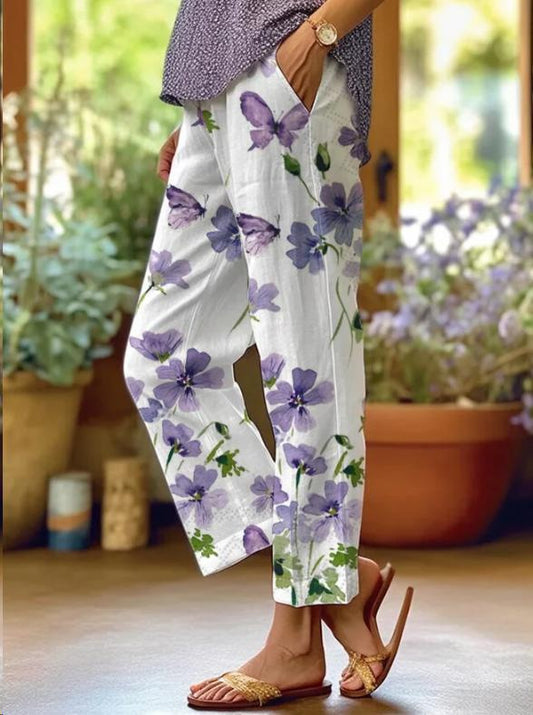 Comfort Loose Printed Trousers