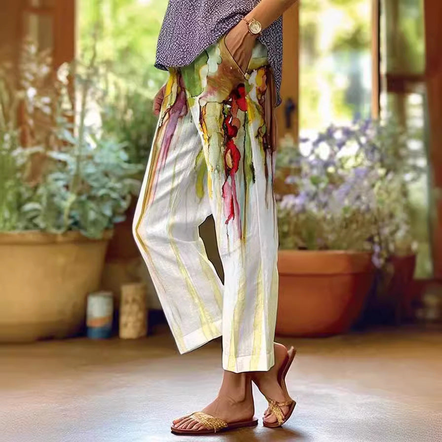 Comfort Loose Printed Trousers