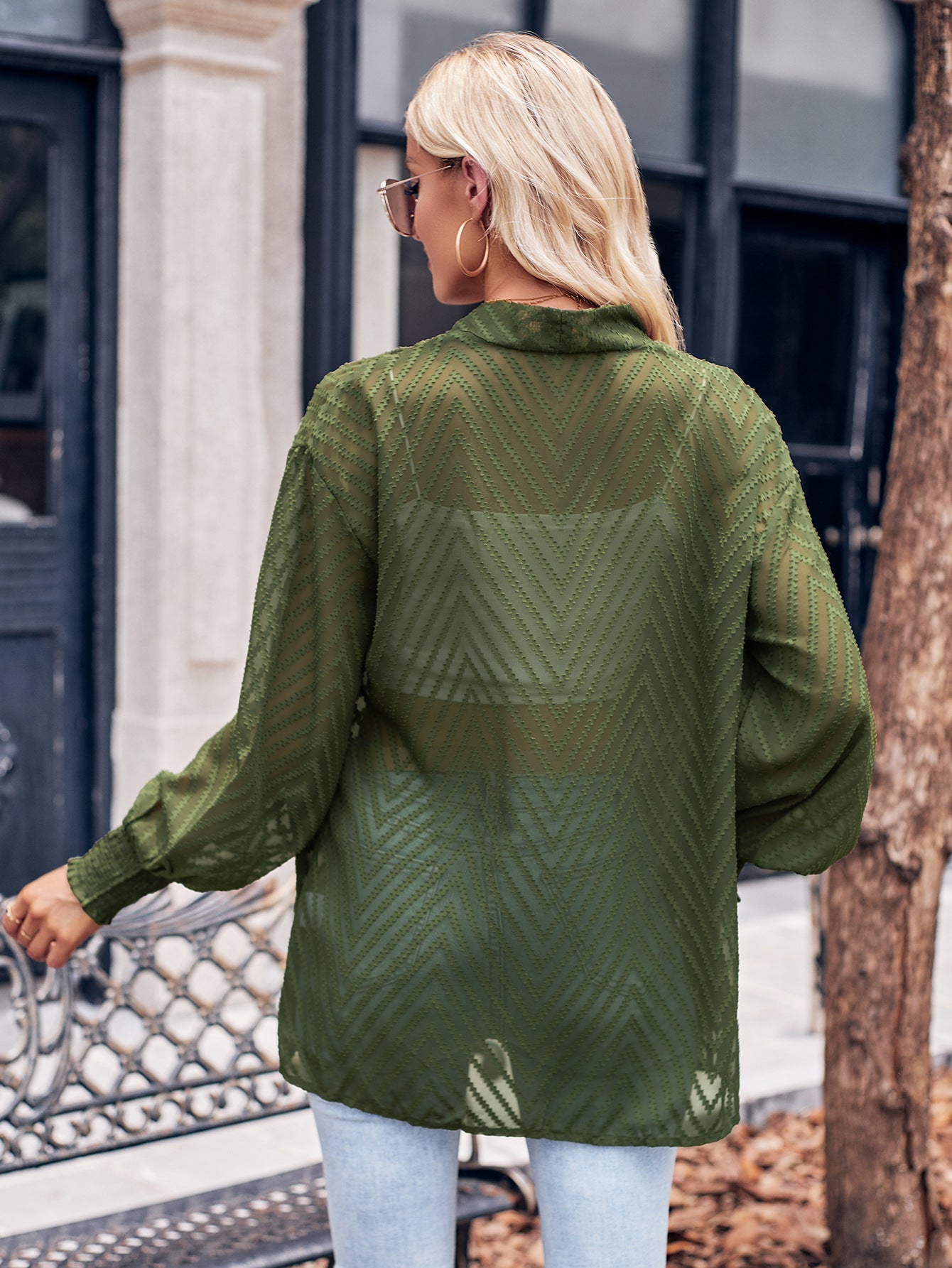 Casual Solid Color Jacquard Long Sleeve Outwear