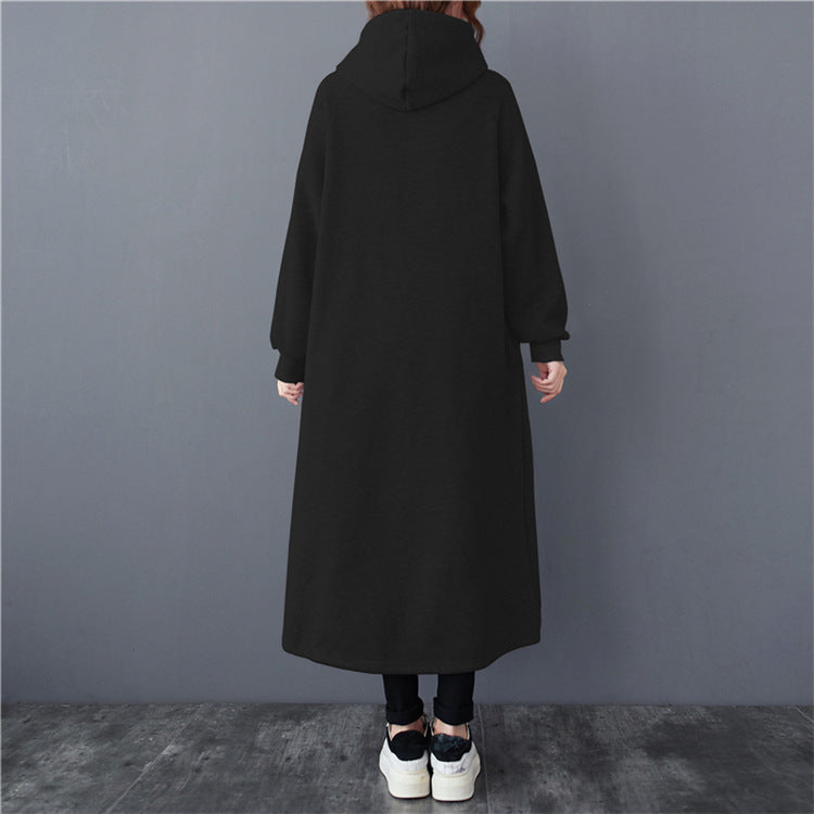 Casual Thickened Hooded Sweatshirt Dress
