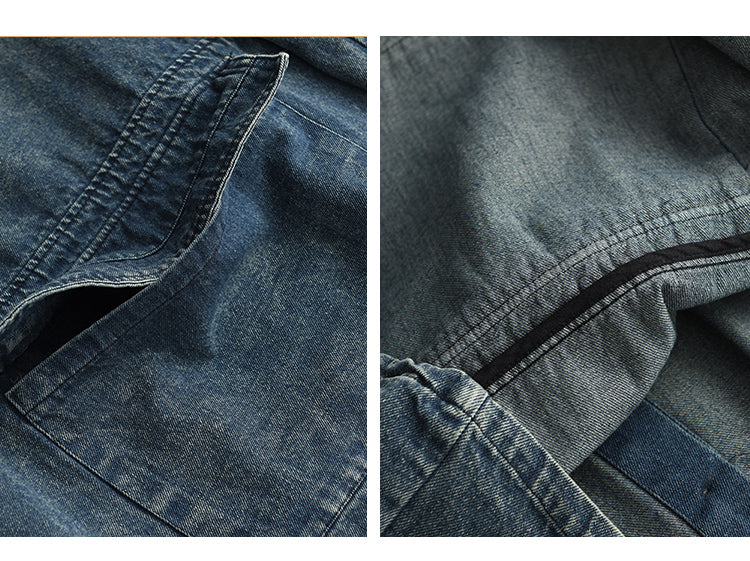 Vintage Splicing Long Sleeve Denim Jacket