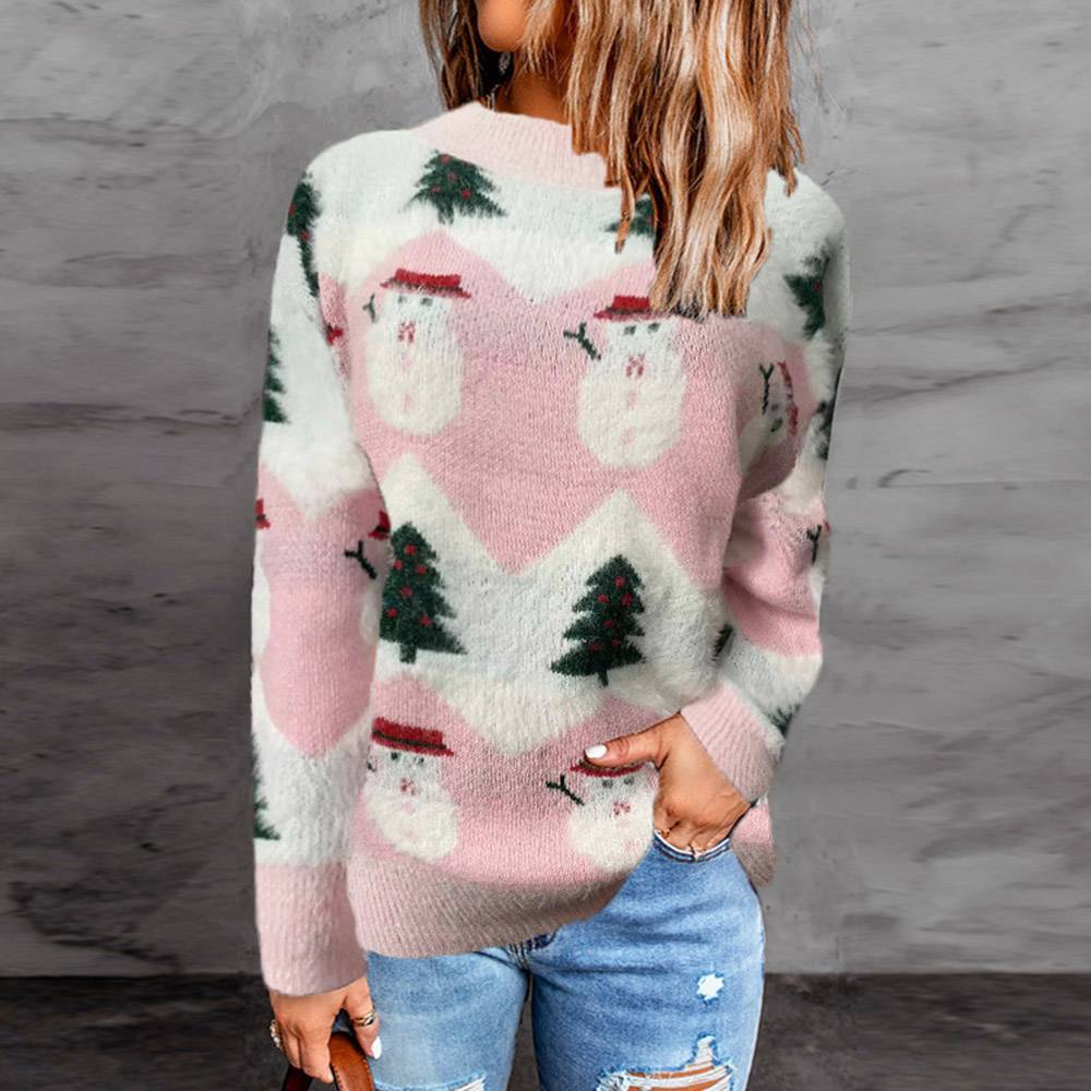 Merry Christmas Sweaters | Patchwork Thick Long Sleeve Women's Sweater