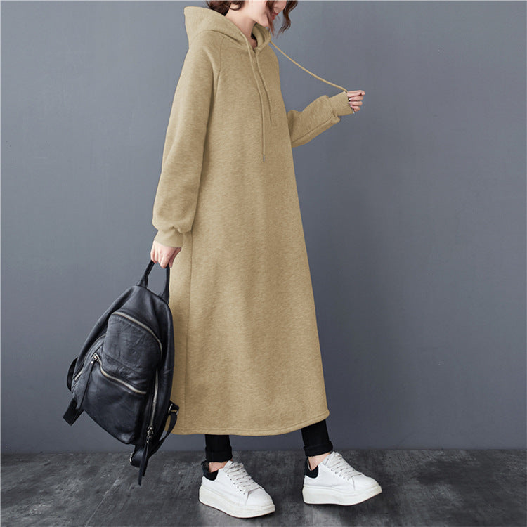 Casual Thickened Hooded Sweatshirt Dress