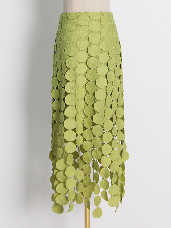 Urban Irregularity Tasseled Embroidered  Skirts