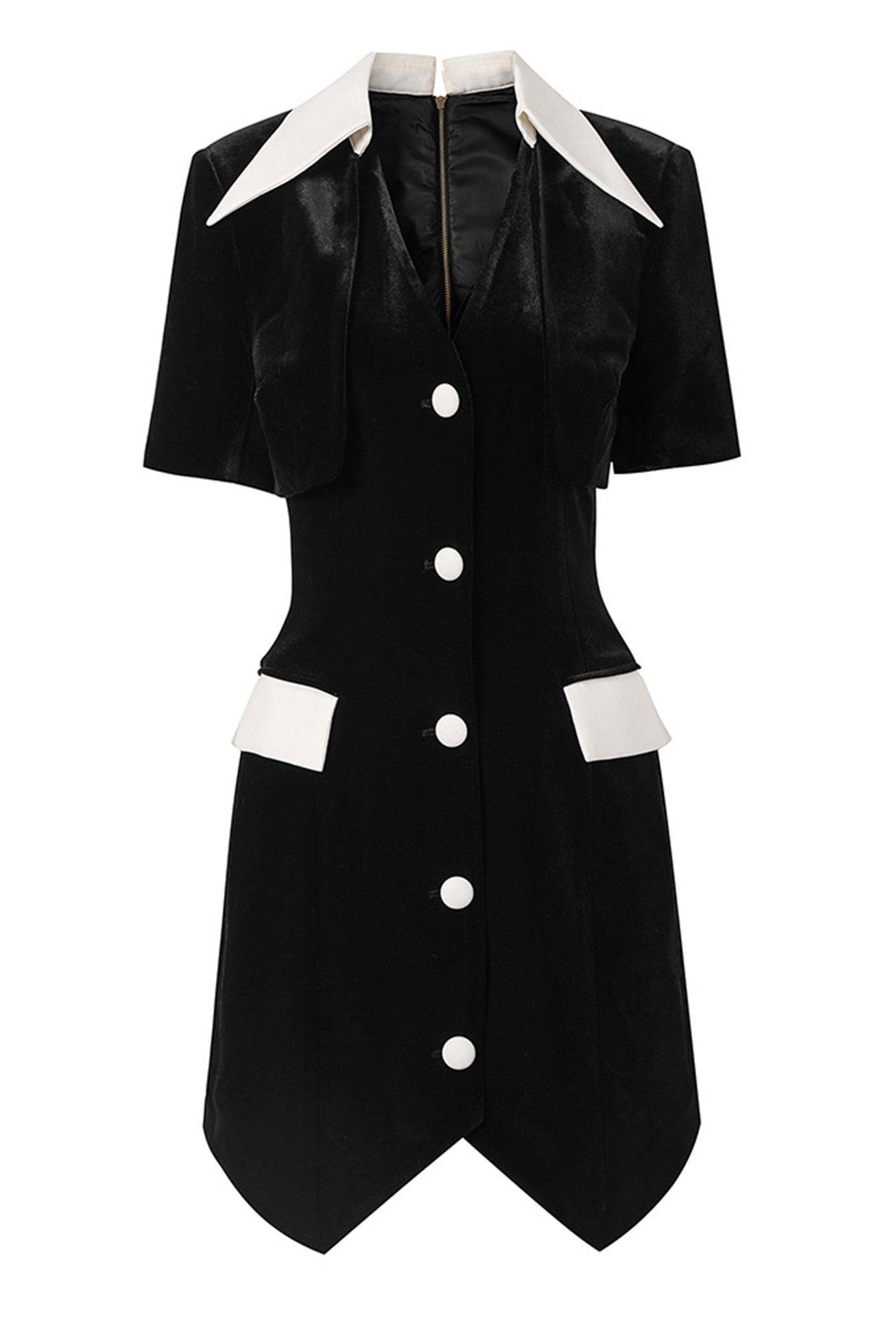 Miranda V-Neck Mini Dress In Black