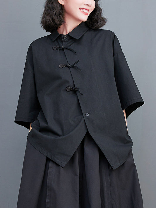 Simple Solid Color Short Sleeve Shirt