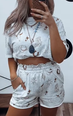 Bohemian Western Cowboy Pattern Two-Piece Suit (Buy 2 Free Shipping)