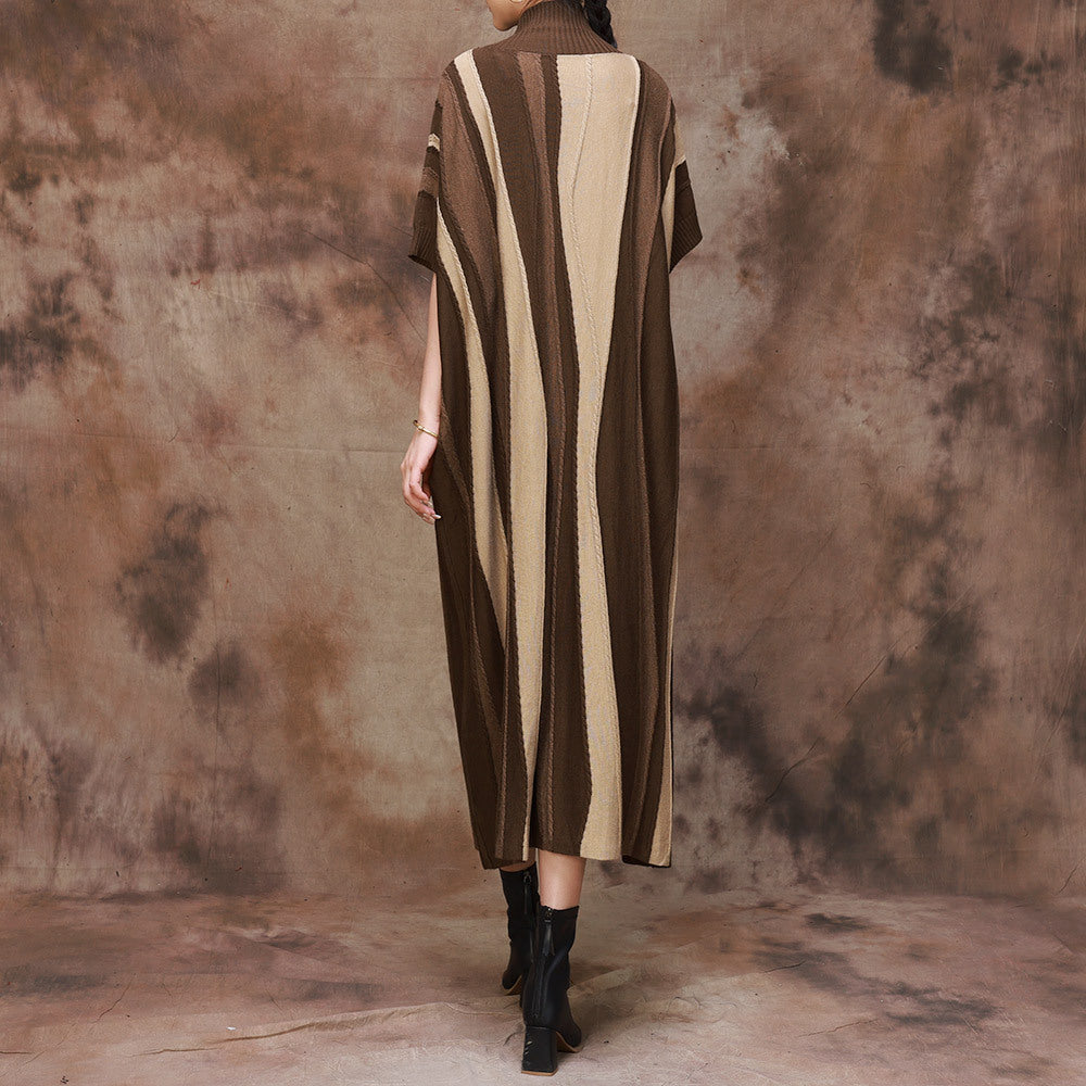 Original Design Knit Short Sleeve Midi Dress