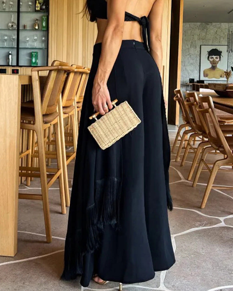 Fashion Tassel Wide Leg Pants