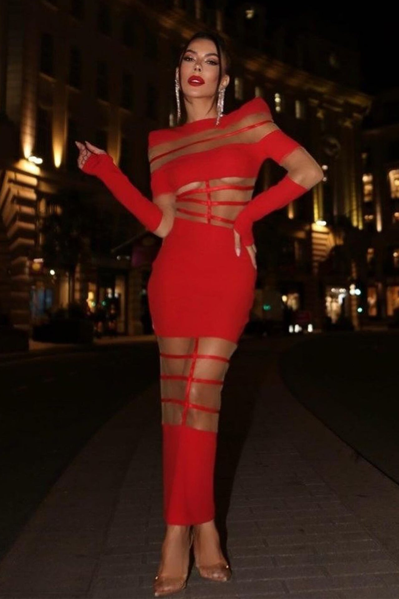 Rebecca Long Sleeve Midi Dress