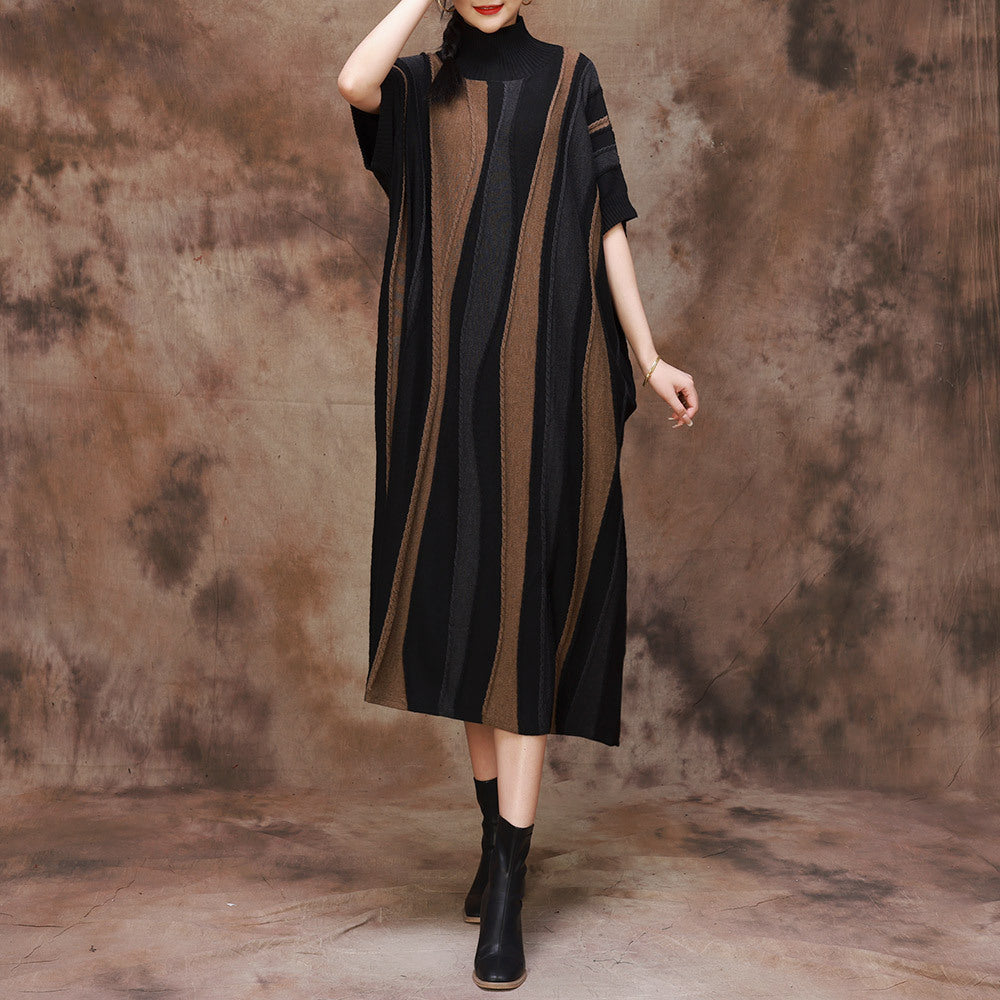 Original Design Knit Short Sleeve Midi Dress