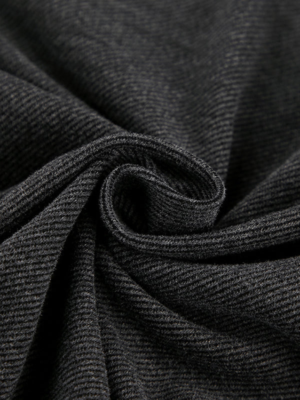 Long Sleeves Loose Solid Color Split-Side One-Shoulder T-Shirts Tops