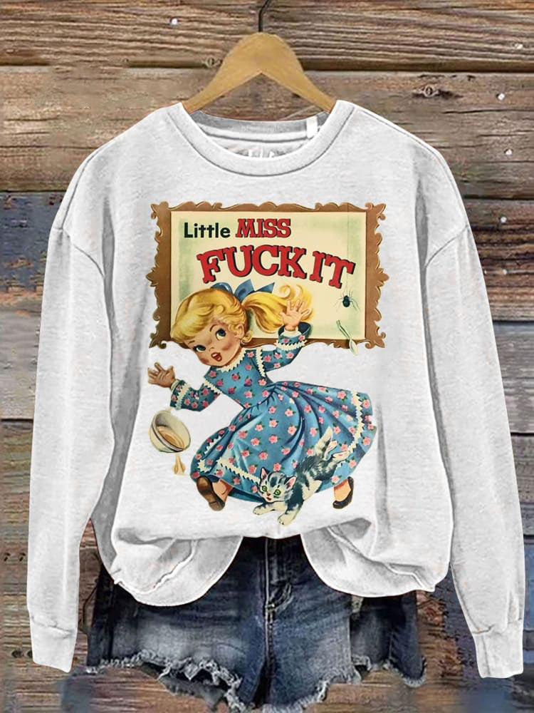 Women's Vintage 1980s Print Crew Neck Sweatshirt