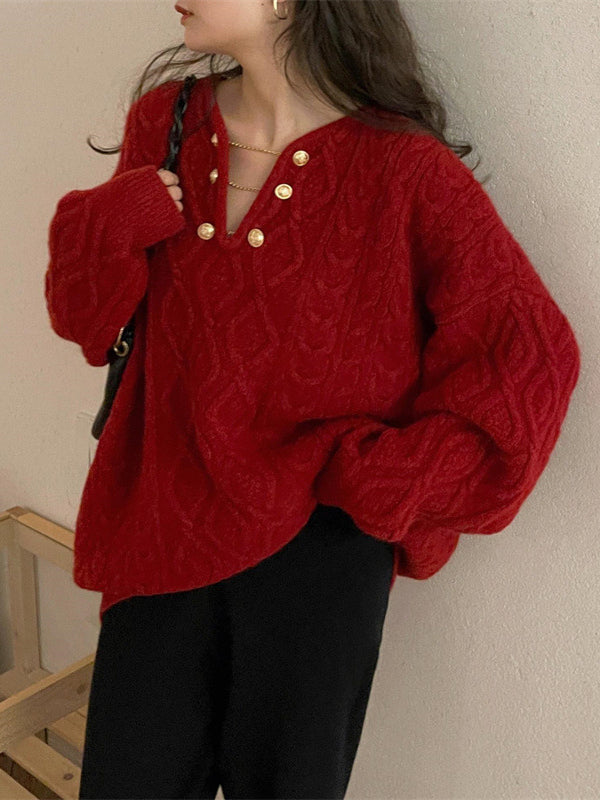 Barbie Pink Striped V-Neck Knit Sweater