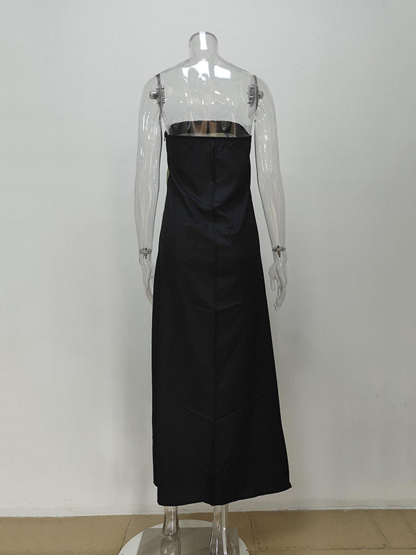 Loose Plus Size Printed Split-Joint Tube Maxi Dresses