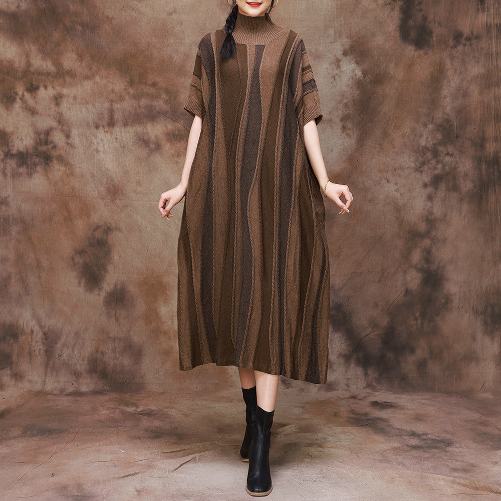 Original Design Knit Short Sleeve Midi Dress