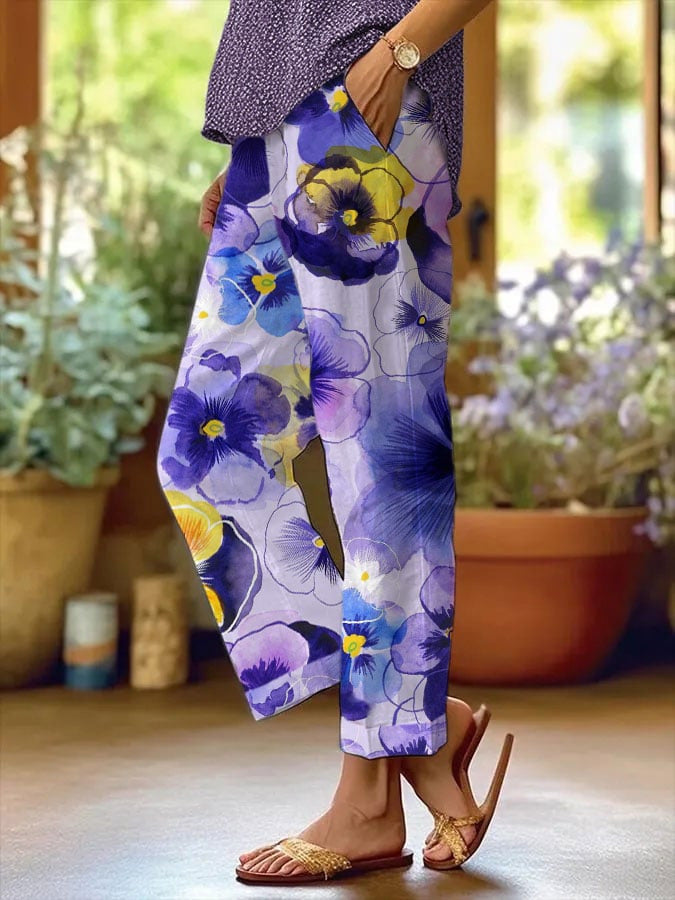 Comfort Loose Printed Trousers