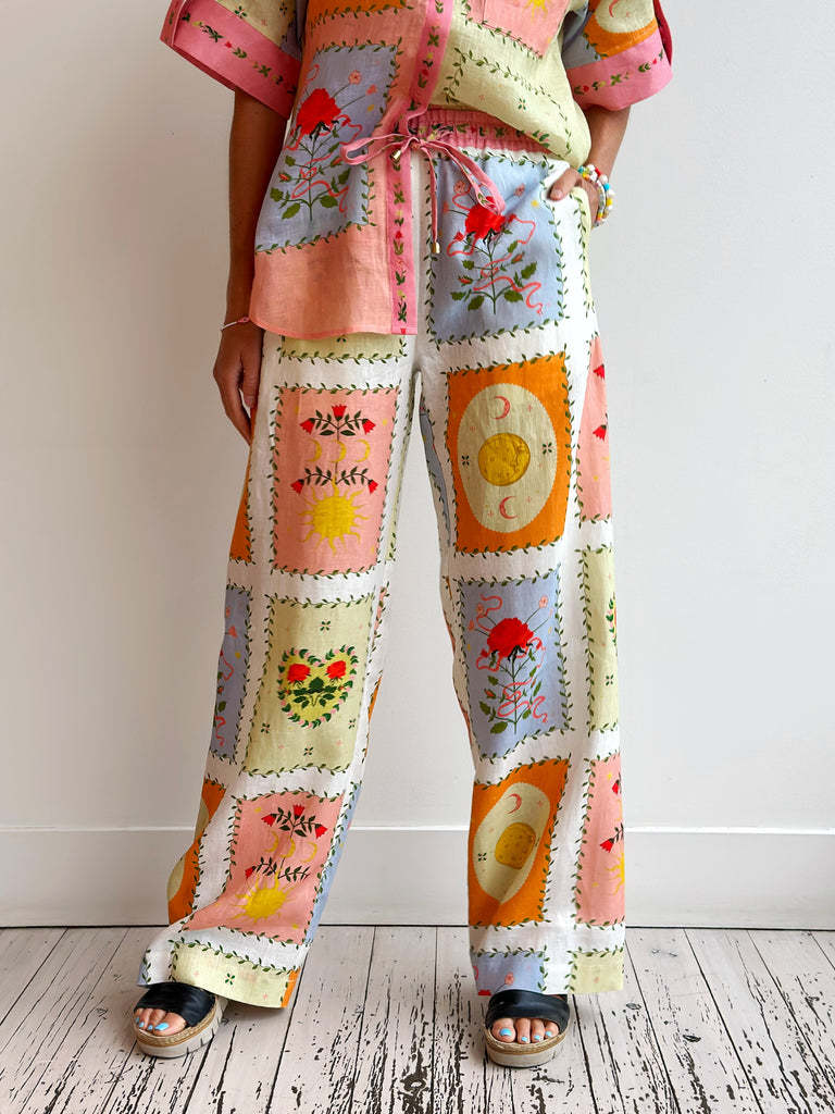 Fashion Print Shirt Trousers Suit