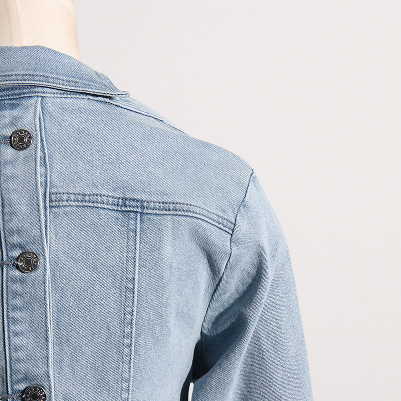 Niche Design Denim Off-the-shoulder Jacket