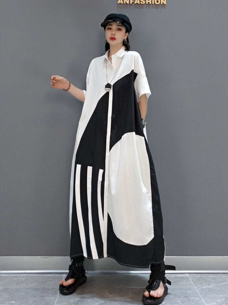 Personalized Colorblocked Short Sleeve Maxi Dress