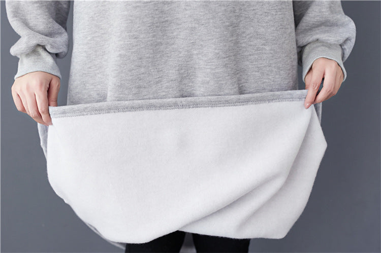 Casual Thickened Hooded Sweatshirt Dress