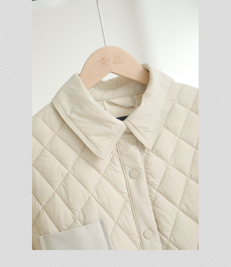Casual Solid Color Lapel Down Jacket