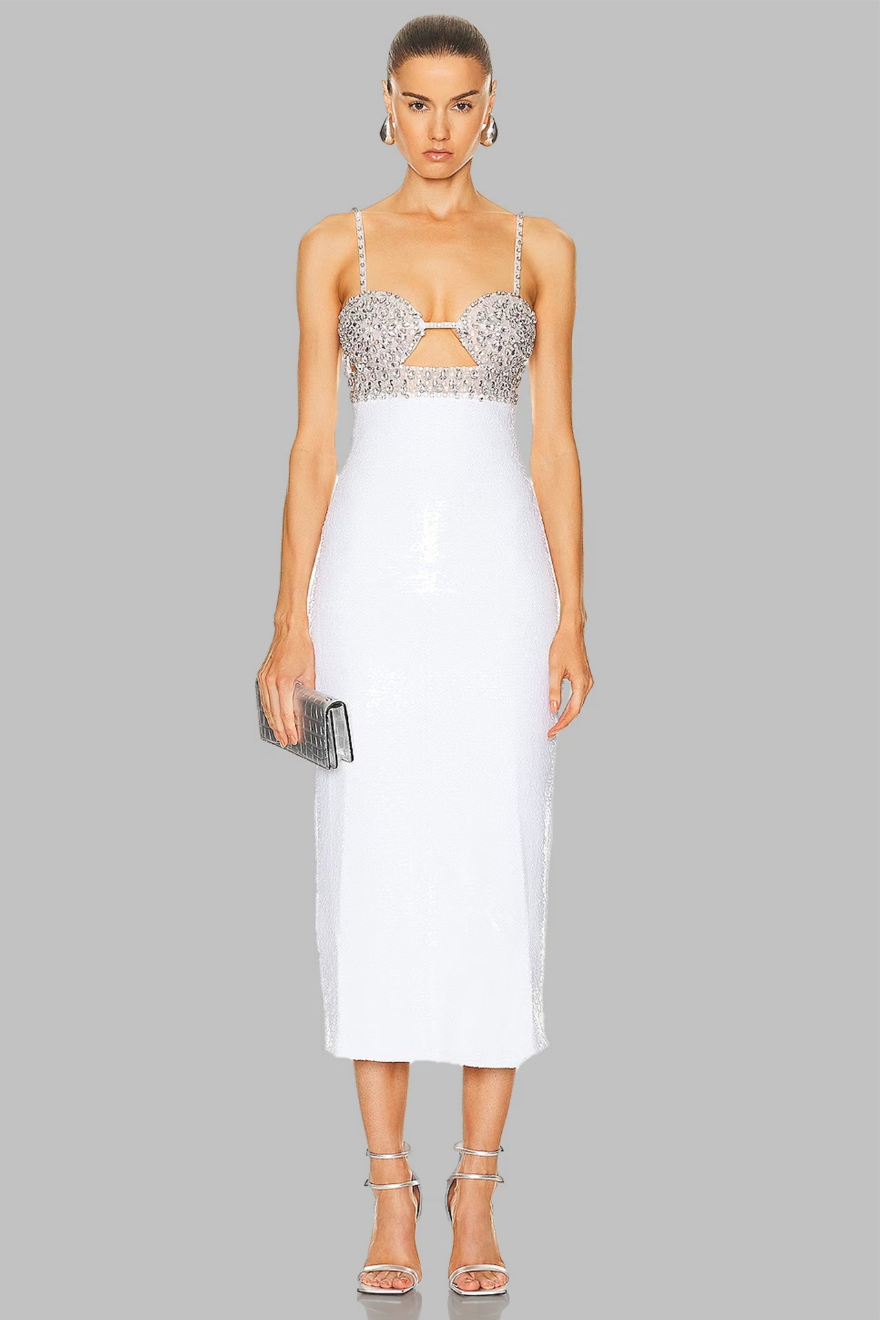 Thalia Rhinestone Midi Dress