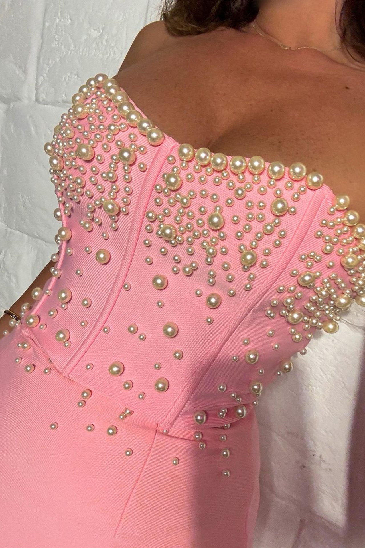 Ninigvasalia Strapless Pearl Dress