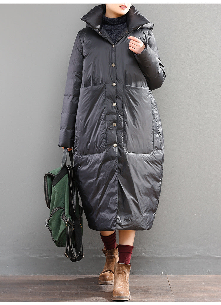 Classic Warm Solid Color Down Coat