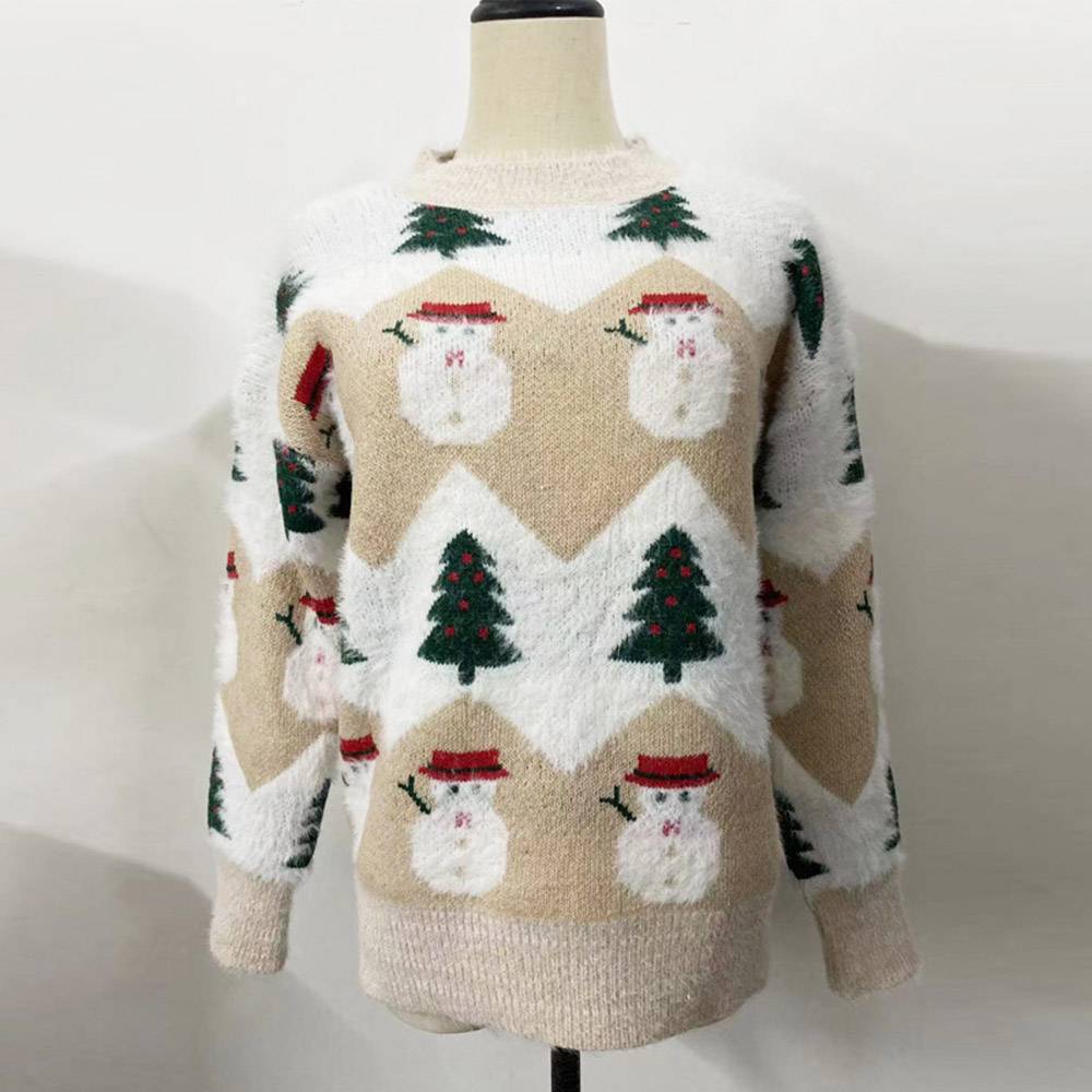 Merry Christmas Sweaters | Patchwork Thick Long Sleeve Women's Sweater