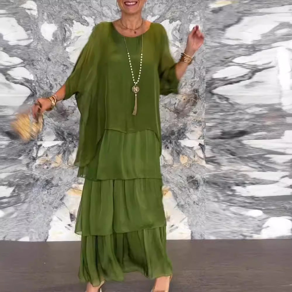 Women's Simple Bat Sleeve Dress