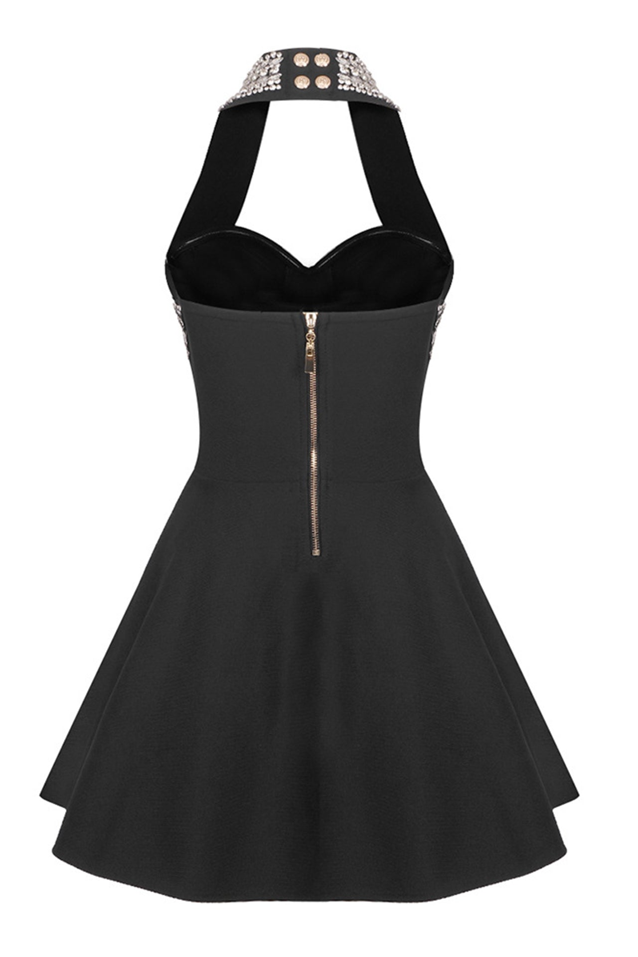 Beatrice Black A-Line Bandage Mini Dress
