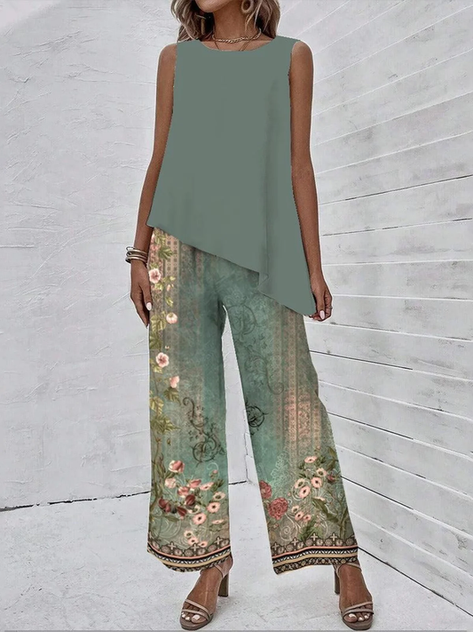 Women's Printed Loose Two-piece Set