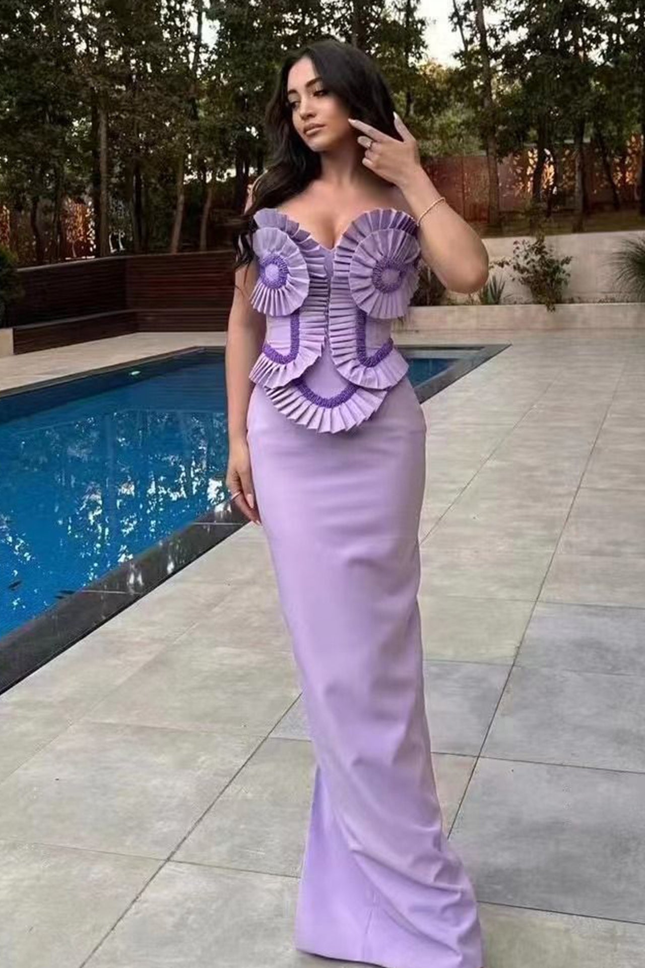 Darcy Strapless Euched Maxi Dress