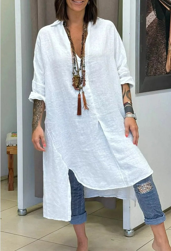 Casual Long Cotton Shirt Dress