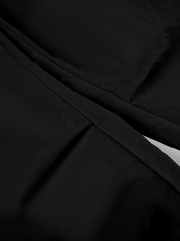 Loose Wide Leg Drawstring Pockets Solid Color Pants Trousers