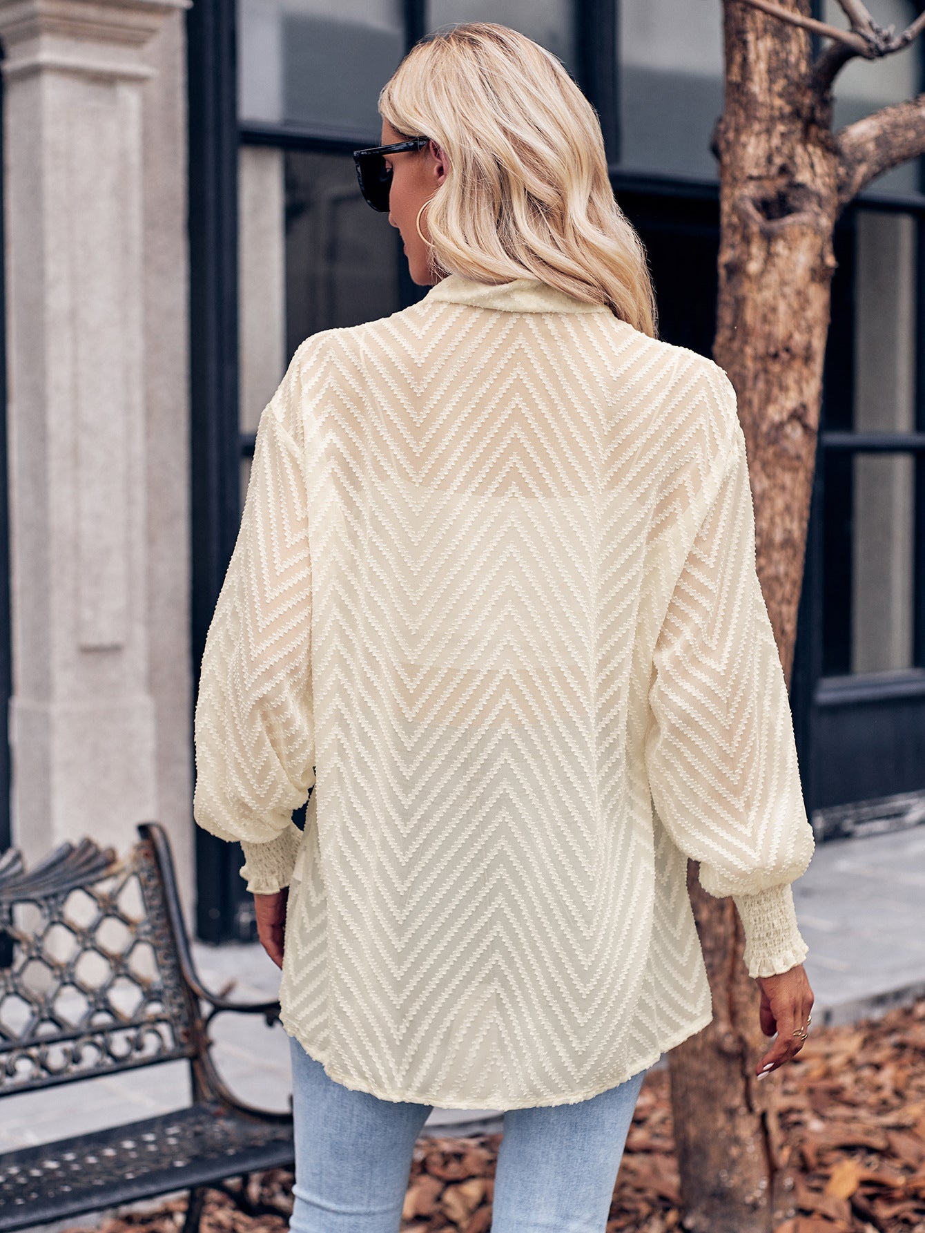 Casual Solid Color Jacquard Long Sleeve Outwear