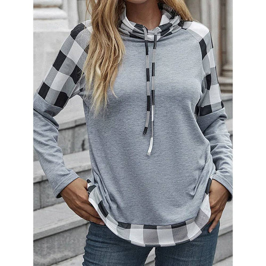 Plaid Long Sleeve Standard Fall Women's T-Shirt