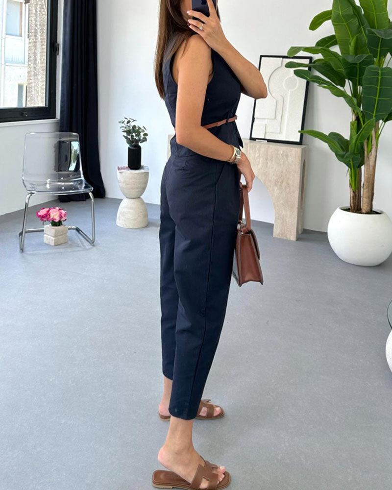 Chic work and casual two-piece set