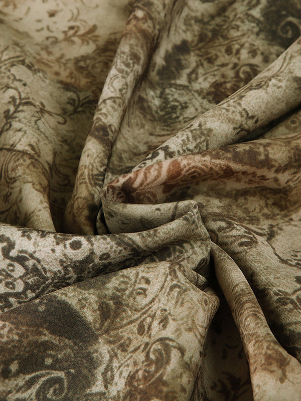 High Waisted Loose Contrast Color Elasticity Pleated Split-Joint Skirts Bottoms